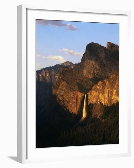 Bridalveil Fall with Cathedral Rocks, Yosemite National Park, California, USA-Adam Jones-Framed Photographic Print