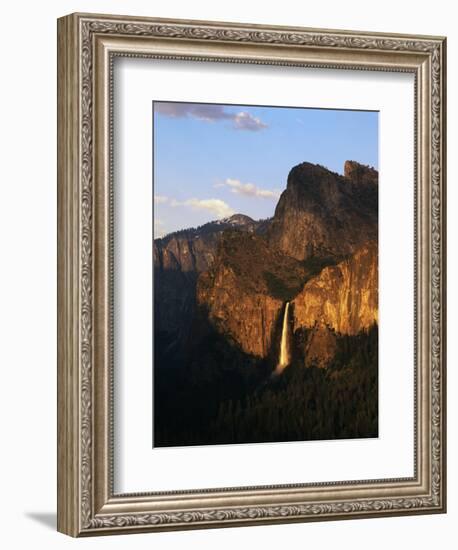 Bridalveil Fall with Cathedral Rocks, Yosemite National Park, California, USA-Adam Jones-Framed Photographic Print