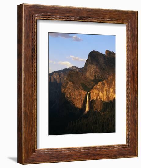 Bridalveil Fall with Cathedral Rocks, Yosemite National Park, California, USA-Adam Jones-Framed Photographic Print