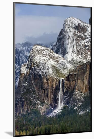 Bridalveil Falls and Cathedral Spires, Yosemite National Park, California-Doug Meek-Mounted Photographic Print