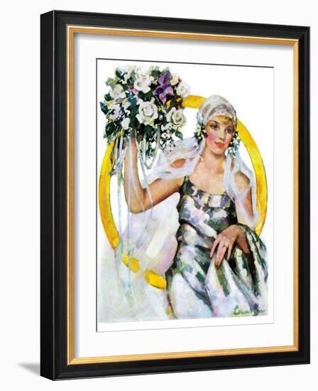 "Bride and Bouquet,"October 13, 1928-Ellen Pyle-Framed Giclee Print