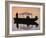 Bride and Groom Leaving a Wedding at Nkwali, Poled on African Gondola, Zambia-John Warburton-lee-Framed Photographic Print