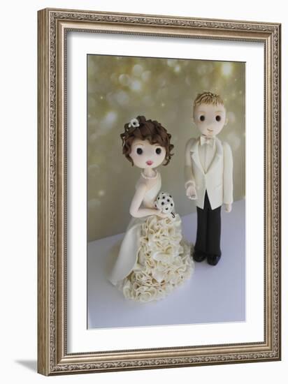 Bride and Groom Winter 2014 Bokeh-null-Framed Photographic Print