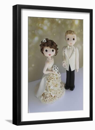 Bride and Groom Winter 2014 Bokeh-null-Framed Photographic Print