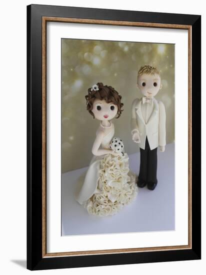 Bride and Groom Winter 2014 Bokeh-null-Framed Photographic Print