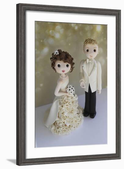 Bride and Groom Winter 2014 Bokeh-null-Framed Photographic Print