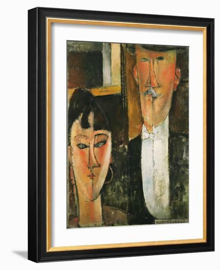 Bride and Groom-Amedeo Modigliani-Framed Giclee Print