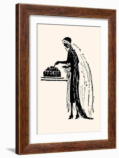 Bride Cuts Her Wedding Cake-Maxfield Parrish-Framed Art Print