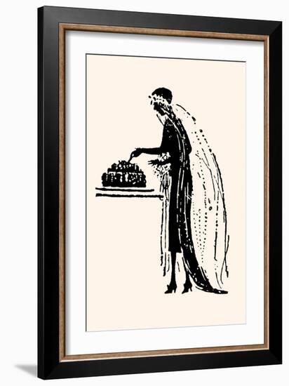 Bride Cuts Her Wedding Cake-Maxfield Parrish-Framed Art Print