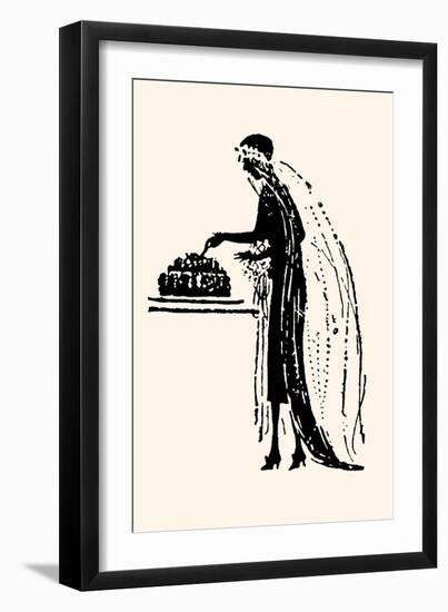 Bride Cuts Her Wedding Cake-Maxfield Parrish-Framed Art Print