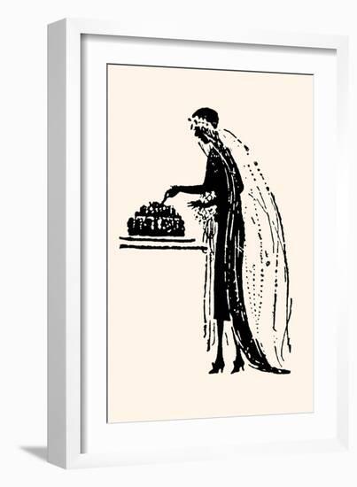 Bride Cuts Her Wedding Cake-Maxfield Parrish-Framed Art Print