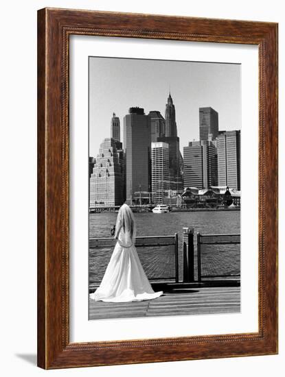 Bride in Dumbo NYC-null-Framed Photo