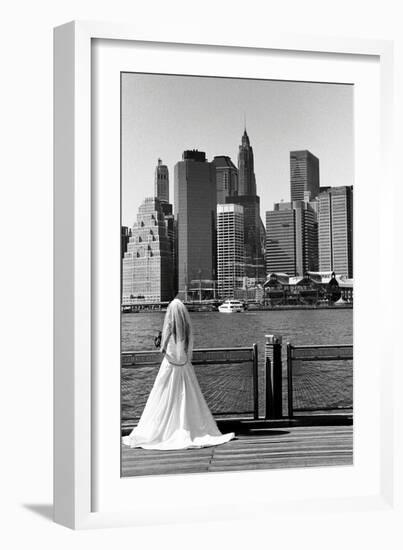 Bride in Dumbo NYC-null-Framed Photo