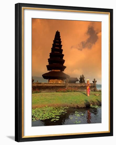 Bride in Traditional Dress in Ulur Danu Temple, Lake Bratan, Bali, Indonesia-Bill Bachmann-Framed Photographic Print