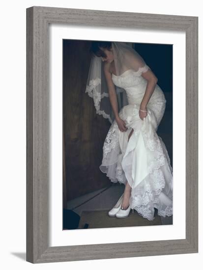 Bride in White Dress-Clive Nolan-Framed Photographic Print