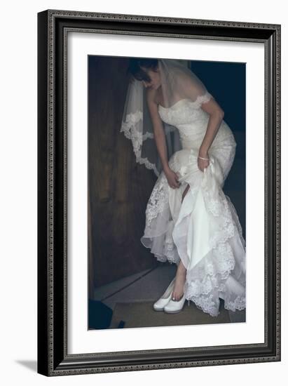 Bride in White Dress-Clive Nolan-Framed Photographic Print