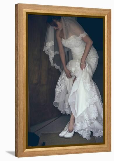 Bride in White Dress-Clive Nolan-Framed Premier Image Canvas
