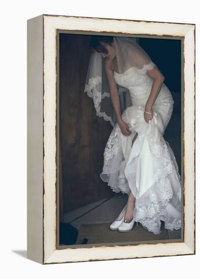 Bride in White Dress-Clive Nolan-Framed Premier Image Canvas