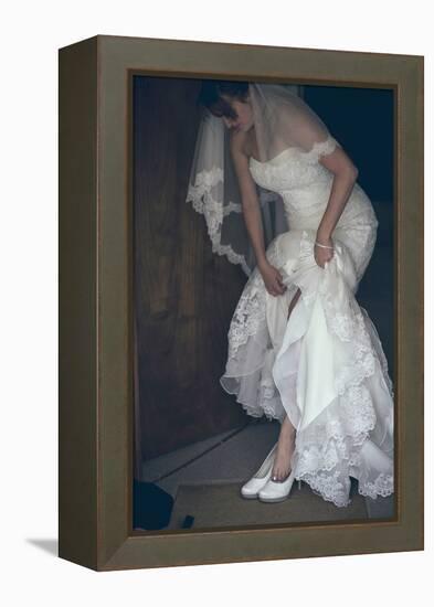 Bride in White Dress-Clive Nolan-Framed Premier Image Canvas