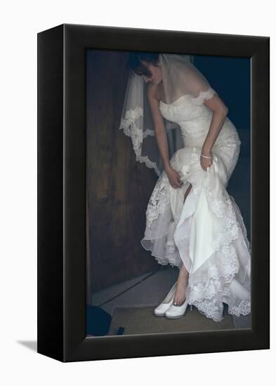 Bride in White Dress-Clive Nolan-Framed Premier Image Canvas