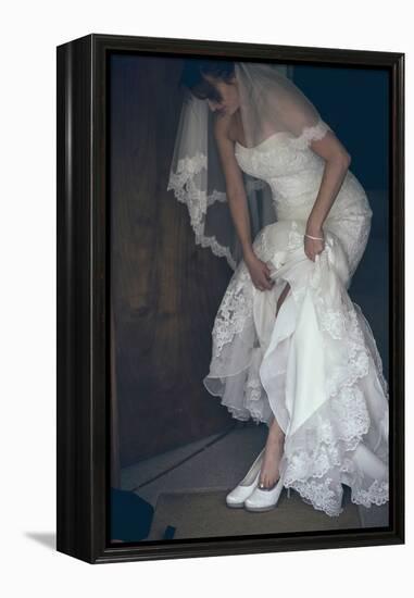 Bride in White Dress-Clive Nolan-Framed Premier Image Canvas