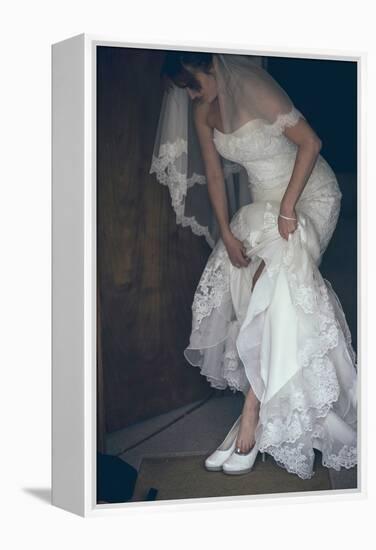 Bride in White Dress-Clive Nolan-Framed Premier Image Canvas