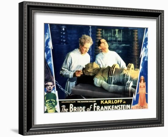 Bride of Frankenstein, Ernest Thesiger, Elsa Lanchester, Colin Clive, 1935-null-Framed Photo