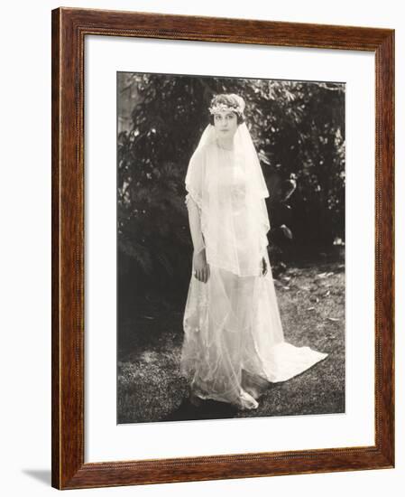 Bride Posing in Back Yard-null-Framed Photo