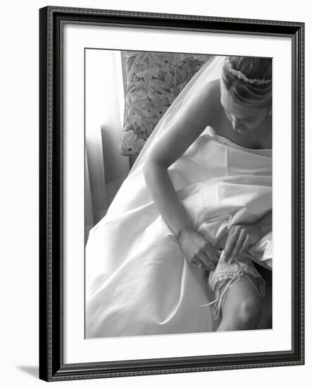 Bride Pulling Up Garter-Abraham Nowitz-Framed Photographic Print