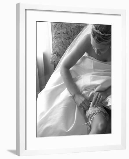 Bride Pulling Up Garter-Abraham Nowitz-Framed Photographic Print