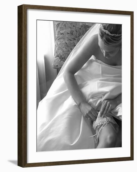 Bride Pulling Up Garter-Abraham Nowitz-Framed Photographic Print