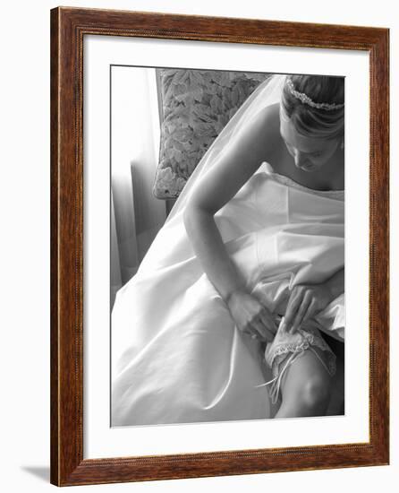 Bride Pulling Up Garter-Abraham Nowitz-Framed Photographic Print