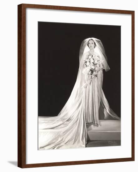 Bride Wearing Glittery Wedding Dress-null-Framed Photo