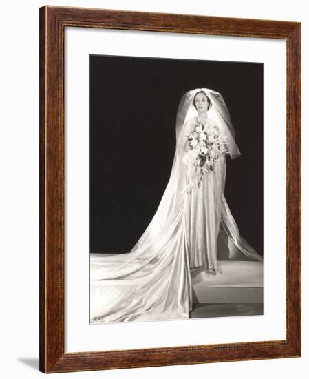 Bride Wearing Glittery Wedding Dress-null-Framed Photo