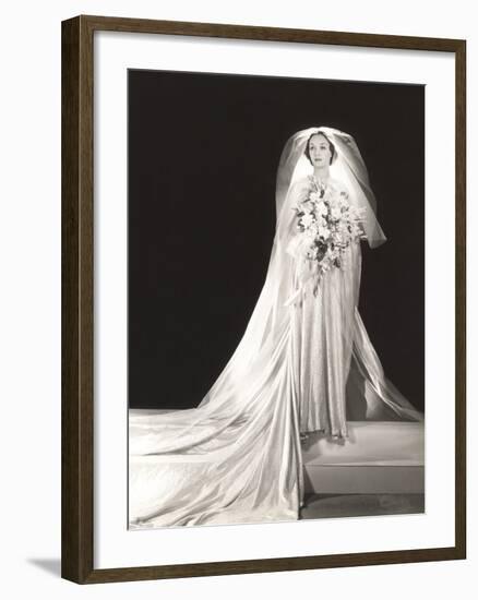 Bride Wearing Glittery Wedding Dress-null-Framed Photo