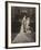 Bride Wearing Medieval Gown Standing at Altar-null-Framed Photo