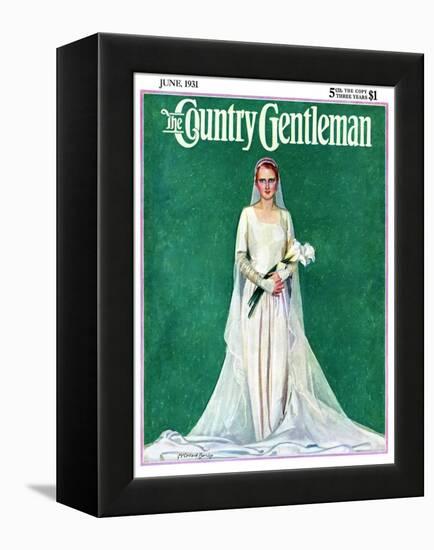 "Bride with Calla Lilies," Country Gentleman Cover, June 1, 1931-McClelland Barclay-Framed Premier Image Canvas