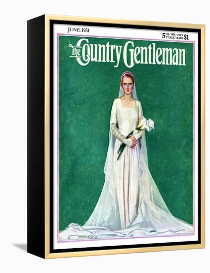 "Bride with Calla Lilies," Country Gentleman Cover, June 1, 1931-McClelland Barclay-Framed Premier Image Canvas