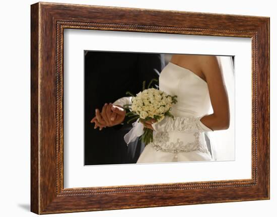 Bride with her father at a Catholic wedding, Jerusalem-Godong-Framed Photographic Print