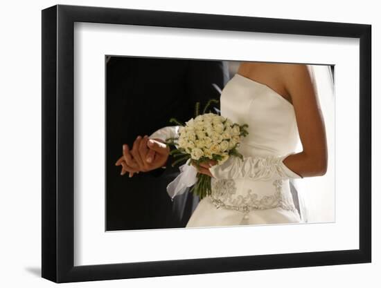 Bride with her father at a Catholic wedding, Jerusalem-Godong-Framed Photographic Print