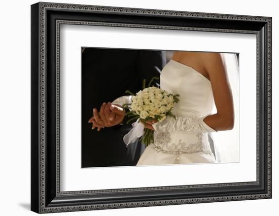 Bride with her father at a Catholic wedding, Jerusalem-Godong-Framed Photographic Print