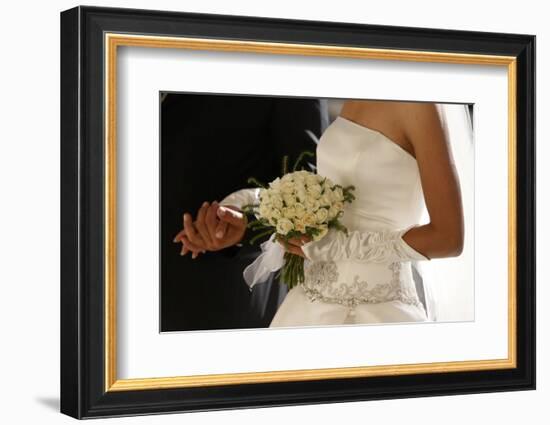 Bride with her father at a Catholic wedding, Jerusalem-Godong-Framed Photographic Print