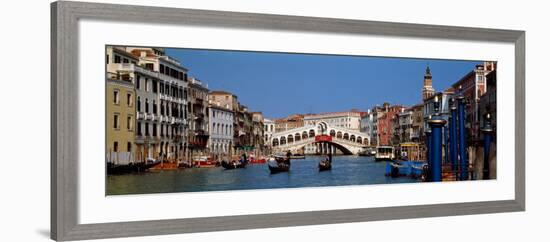 Bridge across a Canal, Rialto Bridge, Grand Canal, Venice, Veneto, Italy-null-Framed Photographic Print