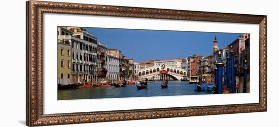 Bridge across a Canal, Rialto Bridge, Grand Canal, Venice, Veneto, Italy-null-Framed Photographic Print
