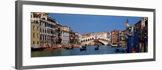 Bridge across a Canal, Rialto Bridge, Grand Canal, Venice, Veneto, Italy-null-Framed Photographic Print