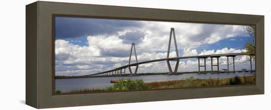 Bridge across a River, Arthur Ravenel Jr. Bridge, Cooper River, Charleston, South Carolina, Usa-null-Framed Premier Image Canvas