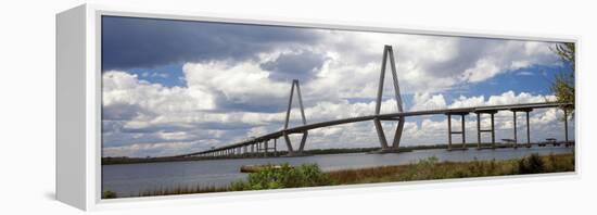 Bridge across a River, Arthur Ravenel Jr. Bridge, Cooper River, Charleston, South Carolina, Usa-null-Framed Premier Image Canvas