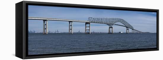 Bridge across a River, Francis Scott Key Bridge, Patapsco River, Baltimore, Maryland, USA-null-Framed Premier Image Canvas