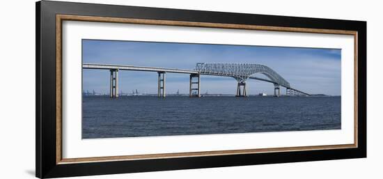 Bridge across a River, Francis Scott Key Bridge, Patapsco River, Baltimore, Maryland, USA-null-Framed Photographic Print
