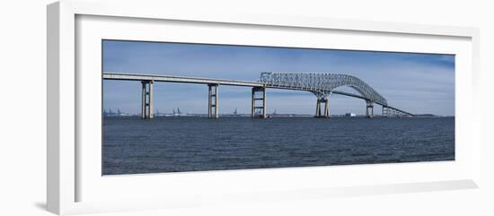 Bridge across a River, Francis Scott Key Bridge, Patapsco River, Baltimore, Maryland, USA-null-Framed Photographic Print